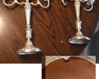 Pair of F.B. Rogers Silver Co. 
3 candelabra 216  (one is broken)