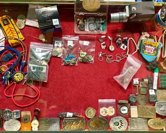 Boy scouts belt buckles, millitary , compasses, badges