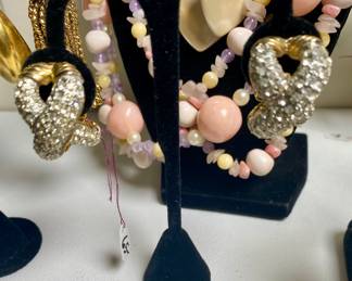 Vintage signed Les Bernard Rhinestone Earrings