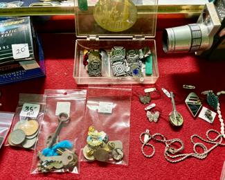 keys, coins,pins, cameras, .....