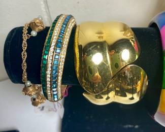 Vintage Pave green and blue crystals Christian Dior bracelet