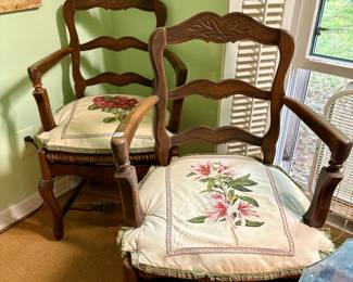 French provincial reed seat chairs