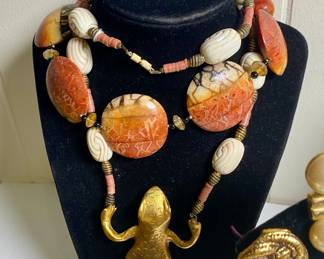 Lois S. Becker frog necklace