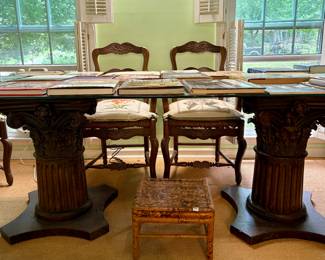New Orleans antique buildings columns, top portion are cast iron bottom wood
