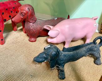 antique Dachshund iron boot scrape