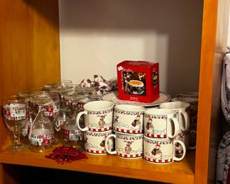 Christmas glasses and dishes