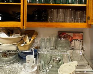 Casserole dishes all sizes
Drinking glasses