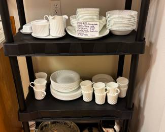 White Corelle dishes