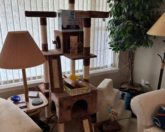 Cat tower
End table 
Silk plant