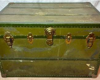 Antique Travelwell Steamer Trunk made by Schmit Trunk Company - Oshkosh, WI
