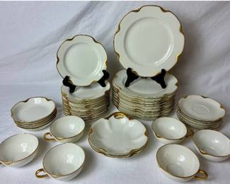 Vintage Haviland Limoges Gold Trimmed Dinnerware Set