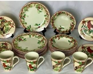 Block Basics Festive Ribbon 8 Place Setting Dinnerware Set