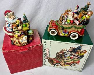 Fitz and Floyd Musicals - Santa Mobile and Santa and Toys Musical