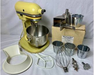 Vintage KitchenAid Mixer Model K5-A and KitchenAid Food Preparer Attachments
