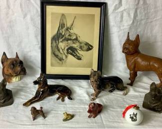 Assorted Collection of Beloved Dog Pieces- Includes German Shepherd, Terrier, Boxer, and Poodle Breeds