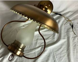 MCM Hanging Light Fixture with Bronze Finished Shade