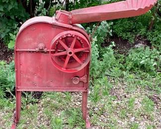 Antique Red Corn Sheller with Hand Crank