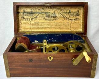 1854 Davis & Kidder's Quack Medical Box Magneto Electric Machine for Nervous Diseases