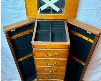 Vintage Freestanding Jewelry Armoire