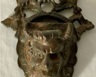 Cast Iron Match Safe Match Holder Roman Greek God