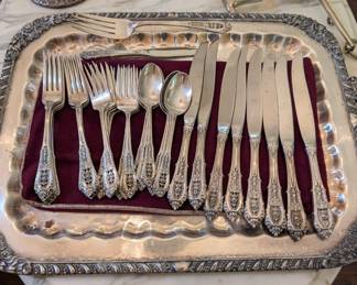 Rose point sterling by Wallace. 8 place setting