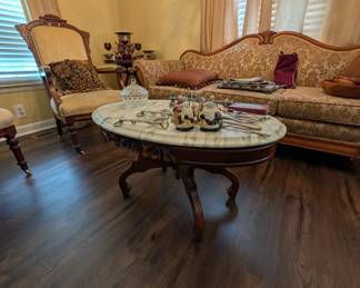 Marble top coffee table 