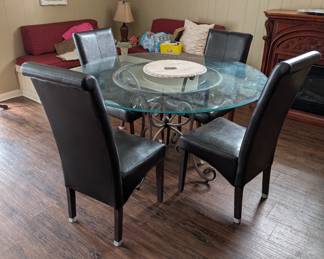 Glass top breakfast table and chairs 