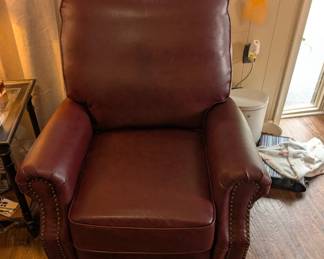 Red leather recliner 