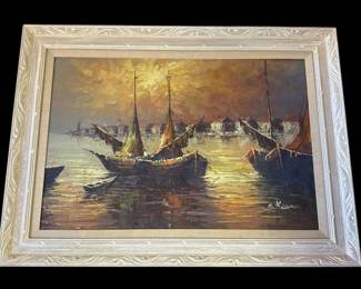 Framed signed B. Keen oil painting on canvas