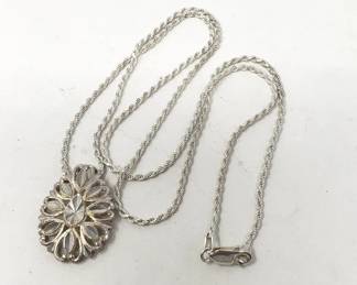 Sterling silver necklace with sterling pendant