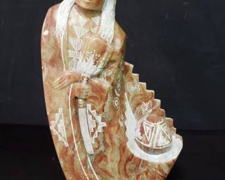 Ray Pettigrew alabaster Navajo sculpture, native American art