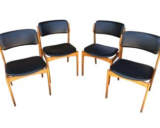 Vintage mid century modern Erick Buch Danish chairs