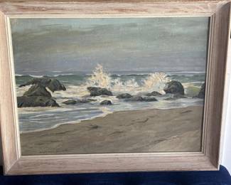 1950's William Hamilton signed seascape oin painting