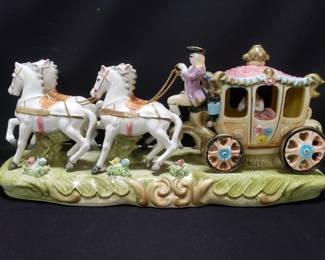 horse drawn carriage porcelain figurine
