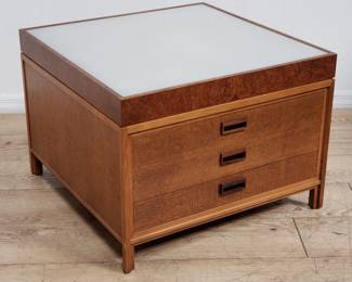 Glenn of California style oak and burl wood side table