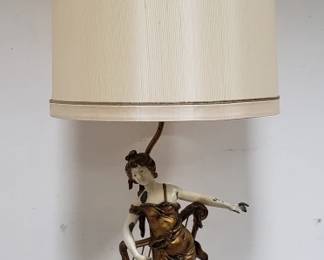 Vintage art nouveau-style spelter table lamp