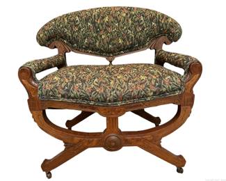 Upholstered Victorian Boudoir Chair