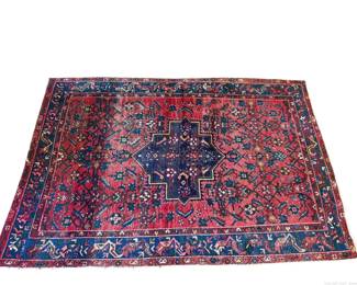 Vintage Hand Knotted Heriz Style Wool Rug