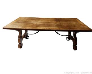 A Spanish Revival Style Trestle Table