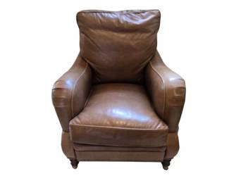 Wesley Hall Leather Georgian Chain with Decorative Antique Brass Nailhead Trim and Turned Legs