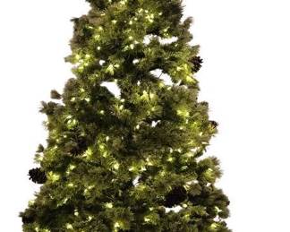 Nice Flocked Lighted Christmas Tree