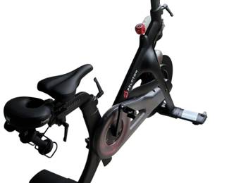Peloton Stationary Bike with Large 24in Media Console and Optional ISM Touring Noseless Seat Saddle Peoloton Heart Rate Monitor and Other Accessories
