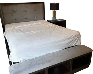 Ashley Hyndell Queen Upholstered Panel Bed with Serta Perfect Sleeper Mattress