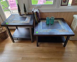 Stone inland set of couch tables. 