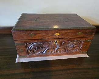 Fabulous Arts & Crafts Victorian jewelry box. Circa 1890.