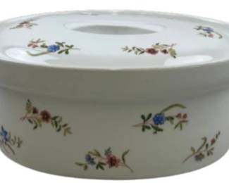 Cordon Bleu BIA France Oval Covered Casserole Bakeware Dish 2.5 Qt Flowers Vent