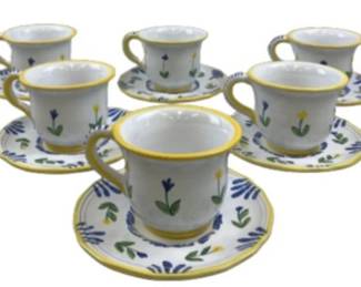 Shafford Hand Painted Cups And Saucers