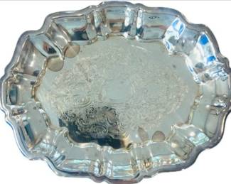 Silver Plate Small Footed Tray