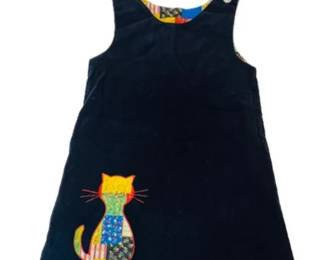 Vintage Reversible Patchwork & Corduroy Jumper Dress With Contrasting Applique