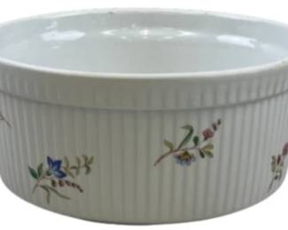 BIA Cordon Bleu Frieda Collection 8" White Souffle Dish W/ Floral Design